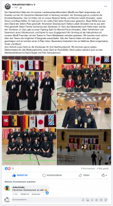 Facebook-Post vom Dojo Hakushinkai Halle